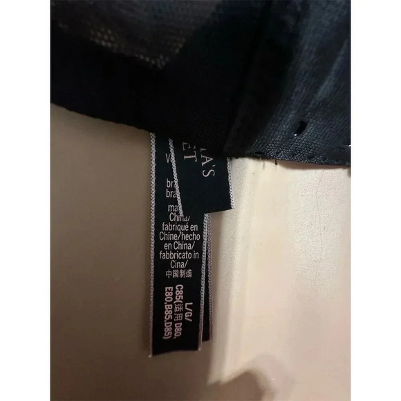 Victoria's Secret Women's Black Lace Bralette L Halter Keyhole Detail - Picture 5 of 6